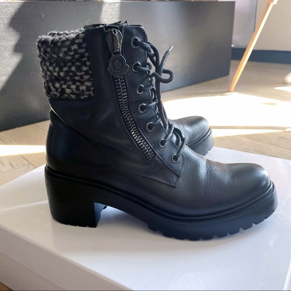 Block heel Moncler Viviane Combat Boots - Picture 3 of 4